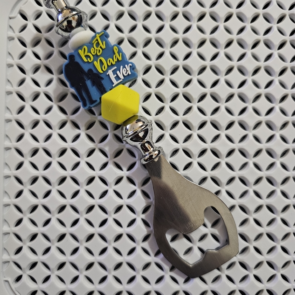 Best Dad Ever Beaded Bottle Opener